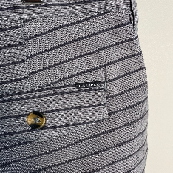 Billabong Men's Gray Striped Chino Casual‎ Walking Beach Shorts Cotton Size 36 - Picture 8 of 16